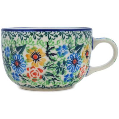 Polish Pottery Cup 9 oz Spring Wreath UNIKAT