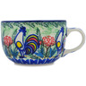 Polish Pottery Cup 9 oz Summer Rooster UNIKAT