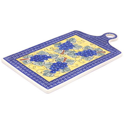 Polish Pottery Cutting Board 18&quot; Tuscan Grapes
