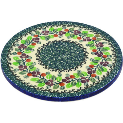 Polish Pottery Cutting Board 8&quot; Berry Garland