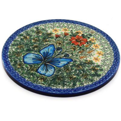 Polish Pottery Cutting Board 8&quot; Butterfly Holly UNIKAT