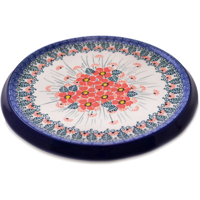 Polish Pottery Cutting Board 8&quot; Pink Forget Me Not UNIKAT