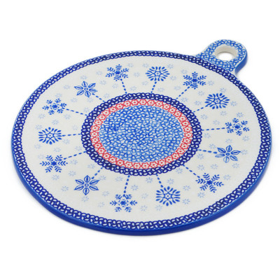 Polish Pottery Cutting Board 9&quot; Winter Sights UNIKAT