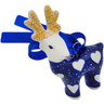 Polish Pottery Deer Ornament 3&quot; Heart&#039;s Full Of Love