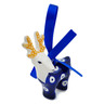 Polish Pottery Deer Ornament 3&quot; Peacock Eyes