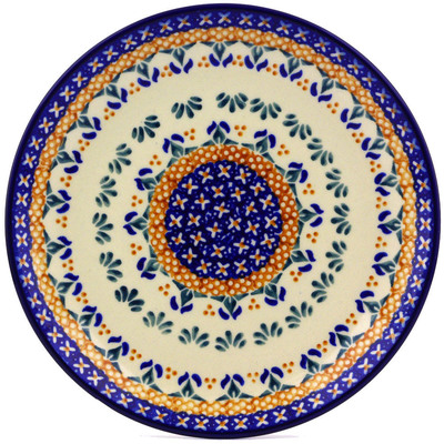 Polish Pottery Dessert Plate 7&frac12;-inch Blue Cress