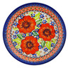 Polish Pottery Dessert Plate 7&frac12;-inch Orange Zinnia