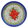 Polish Pottery Dessert Plate 7&frac12;-inch Vermilion Clusters