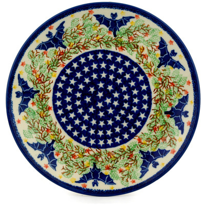 Polish Pottery Dessert Plate Bats In The Belfry