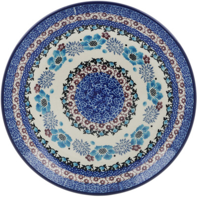 Polish Pottery Dessert Plate Blooming Blues