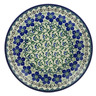 Polish Pottery Dessert Plate Blue Dogwood