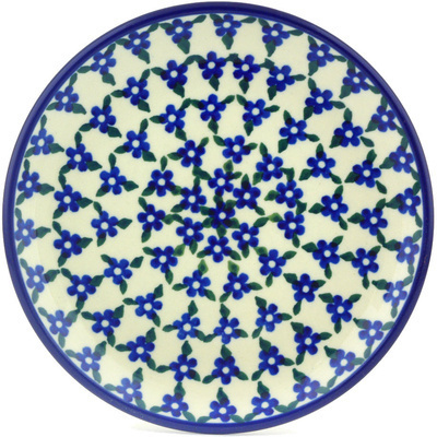 Polish Pottery Dessert Plate Blue Mandala