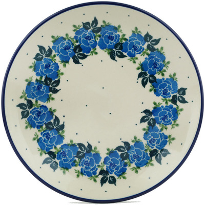 Polish Pottery Dessert Plate Blue Rose