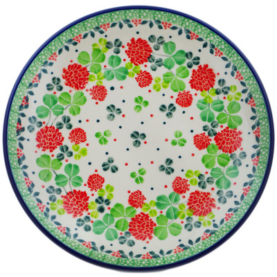 Polish Pottery Dessert Plate Clover Flower Wreath