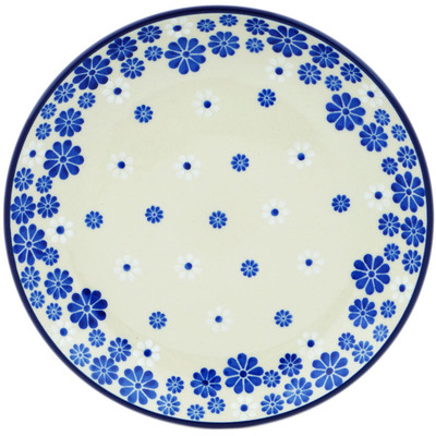 Polish Pottery Dessert Plate Cobalt Lace
