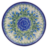 Polish Pottery Dessert Plate Feathery Bluebells