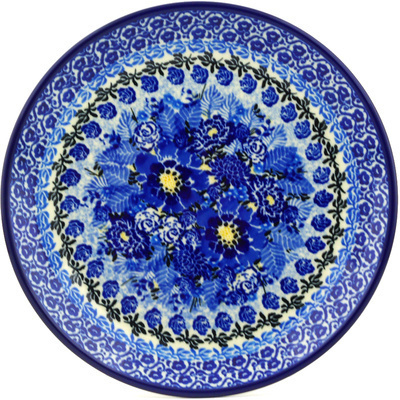 Polish Pottery Dessert Plate Fields Of Blue UNIKAT