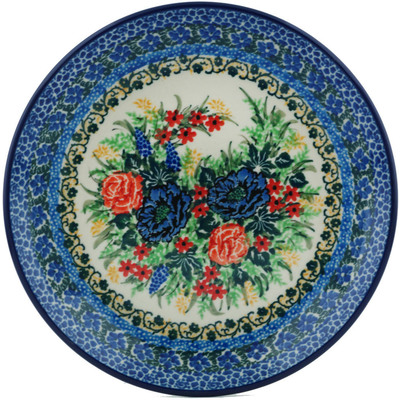 Polish Pottery Dessert Plate Flower Song UNIKAT