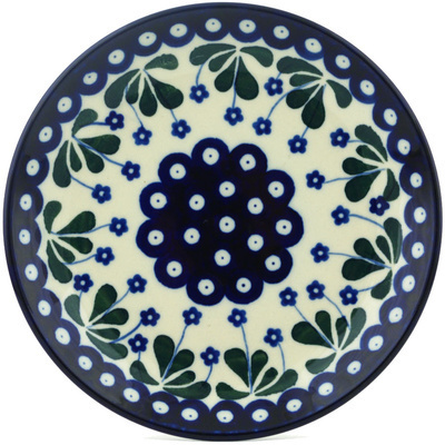 Polish Pottery Dessert Plate Forget-me-not Peacock
