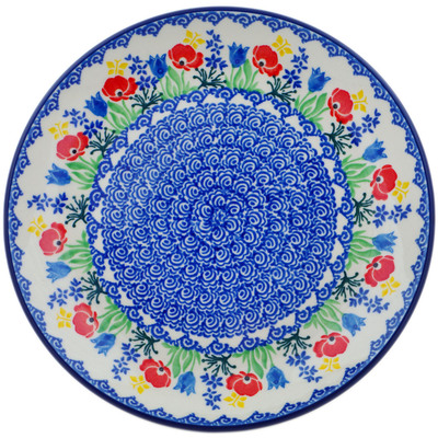 Polish Pottery Dessert Plate Front Yard Blooms