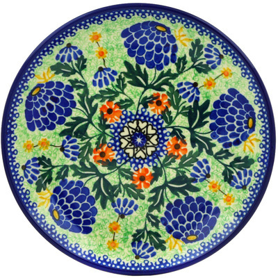 Polish Pottery Dessert Plate Grape Hyacinth UNIKAT