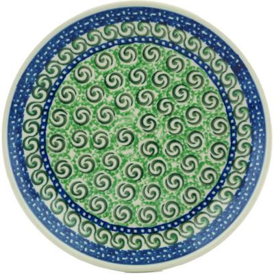 Polish Pottery Dessert Plate Green Galaxy