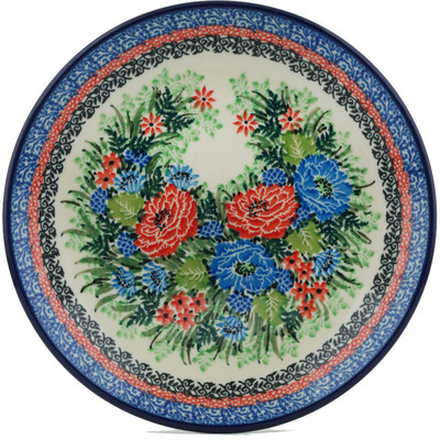 Polish Pottery Dessert Plate Kingdom Of Flowers UNIKAT