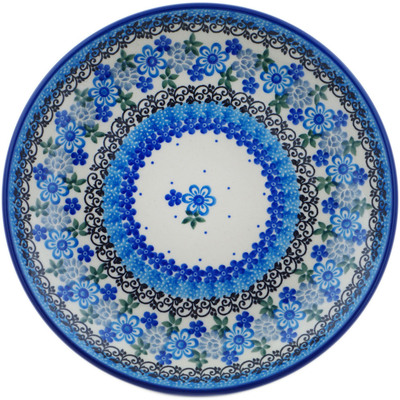 Polish Pottery Dessert Plate Light Blue Lace