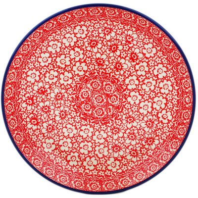 Polish Pottery Dessert Plate Magical Red UNIKAT