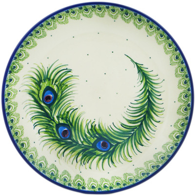 Polish Pottery Dessert Plate Majestic Peacock