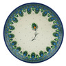 Polish Pottery Dessert Plate Peacock Feather