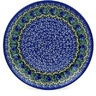 Polish Pottery Dessert Plate Peacock Feather