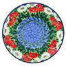 Polish Pottery Dessert Plate Polish Poppies UNIKAT