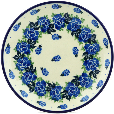 Polish Pottery Dessert Plate Rose Wreath