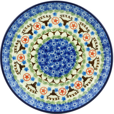 Polish Pottery Dessert Plate State Of Texas