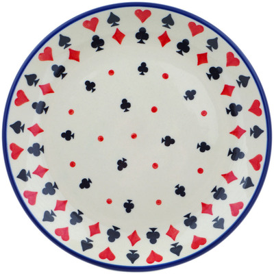 Polish Pottery Dessert Plate Suit Of Cards