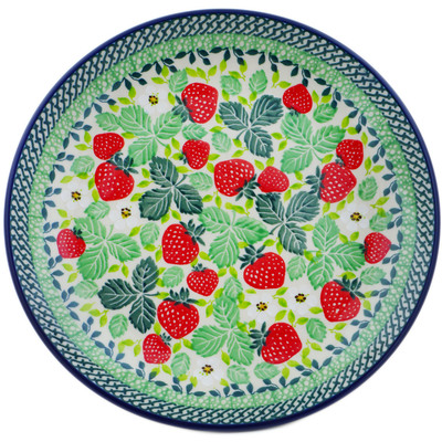 Polish Pottery Dessert Plate Summer Strawberry UNIKAT