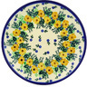 Polish Pottery Dessert Plate Yellow Flower Wreath