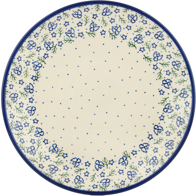 Polish Pottery Dinner Plate 10&frac12;-inch Angels And Mistletoe