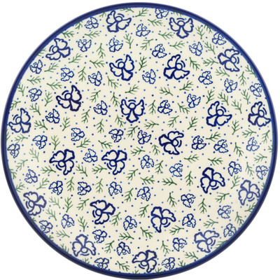 Polish Pottery Dinner Plate 10&frac12;-inch Angels And Mistletoe