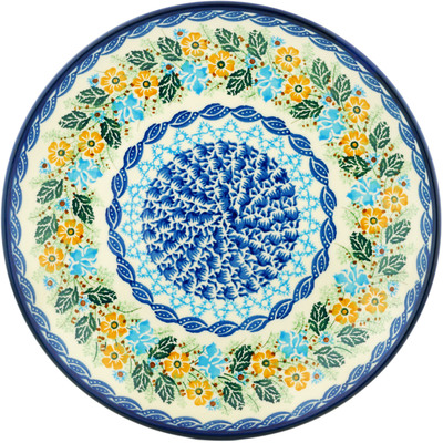 Polish Pottery Dinner Plate 10&frac12;-inch Asters And Daisies UNIKAT