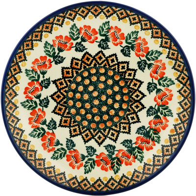 Polish Pottery Dinner Plate 10&frac12;-inch Autumn Poppies UNIKAT