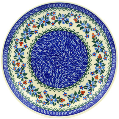 Polish Pottery Dinner Plate 10&frac12;-inch Azure Blooms