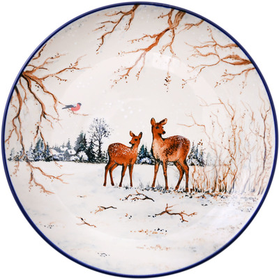 Polish Pottery Dinner Plate 10&frac12;-inch Beauty Of Winter UNIKAT
