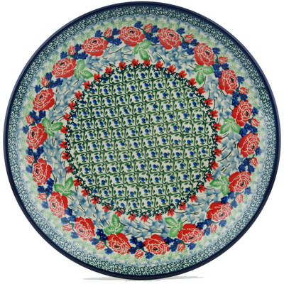 Polish Pottery Dinner Plate 10&frac12;-inch Bed Of Roses UNIKAT
