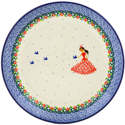 Polish Pottery Dinner Plate 10&frac12;-inch Bird Princess