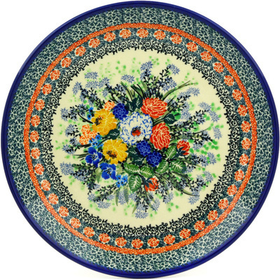 Polish Pottery Dinner Plate 10&frac12;-inch Black Meadow UNIKAT