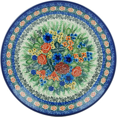 Polish Pottery Dinner Plate 10&frac12;-inch Blooming Meadow UNIKAT
