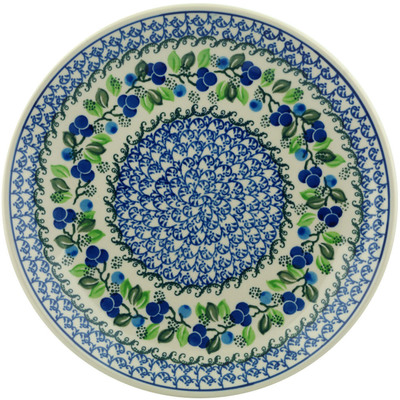 Polish Pottery Dinner Plate 10&frac12;-inch Blue Berry Garland
