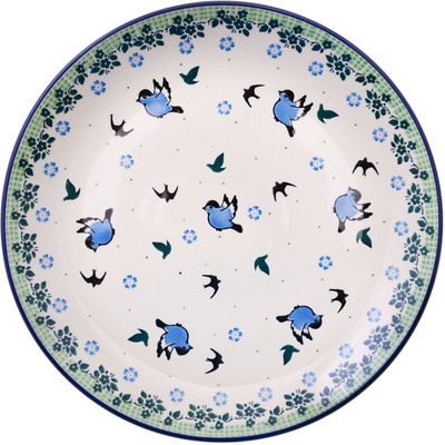 Polish Pottery Dinner Plate 10&frac12;-inch Blue Bird Babies